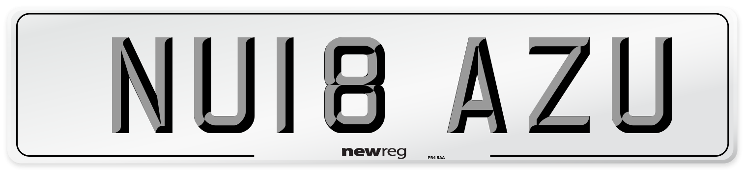 NU18 AZU Number Plate from New Reg